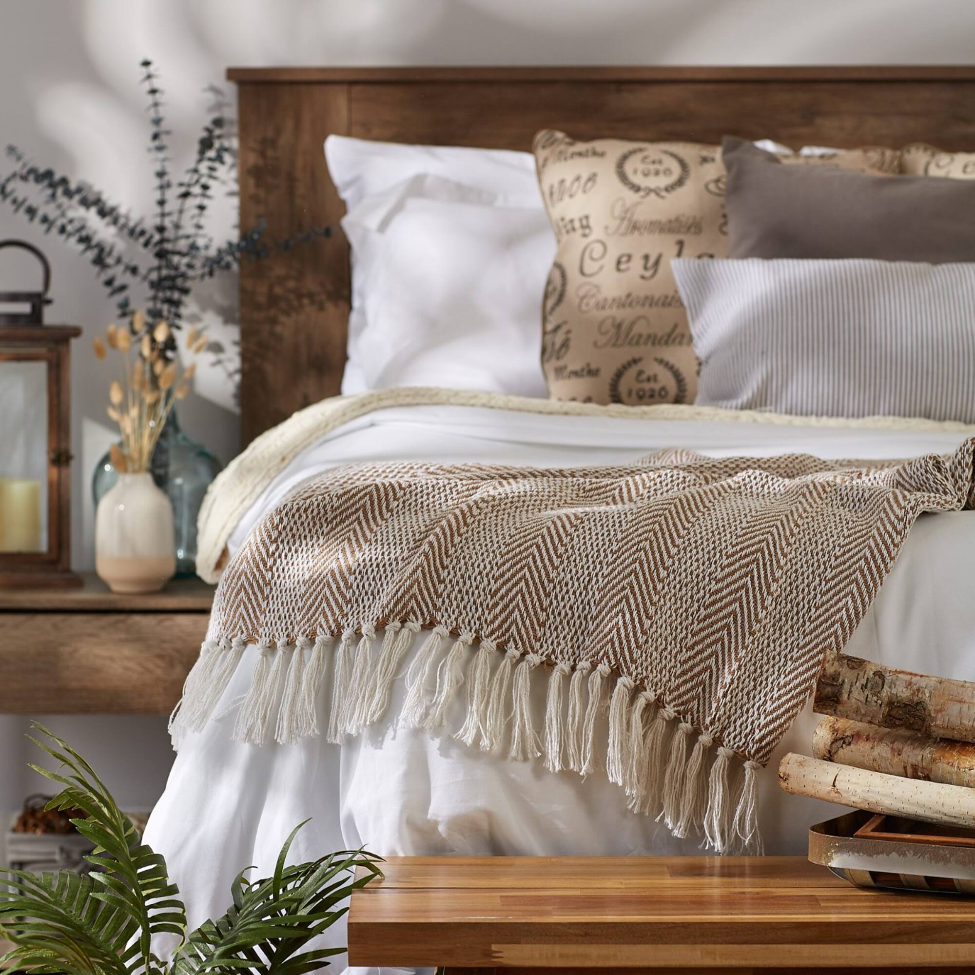 DII® Stone Herringbone Stripe Throw
